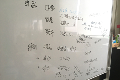 座学と展示会出展会議の様子写真1